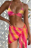 Bikini de tres piezas verano playa vacaciones Sexy espalda descubierta traje de baopicture13