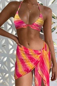 Bikini de tres piezas verano playa vacaciones Sexy espalda descubierta traje de baopicture17