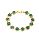 Fashion Round Green White Pink Zircon Inlaid Full Diamond Bracelet Womenpicture11