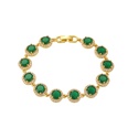 Fashion Round Green White Pink Zircon Inlaid Full Diamond Bracelet Womenpicture15