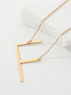 Fashion Stainless Steel 18K Gold Plating Letter Three-Dimensional Necklace