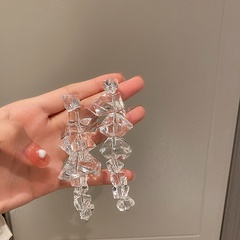 Retro Refined Irregular Transparent Artificial Acrylic Ice Cubes Earrings Wholesale