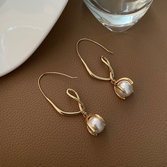 2022 neue Verdrehte Linie Geometrische Perle Anhänger Elegante Ohrringe für Frauen