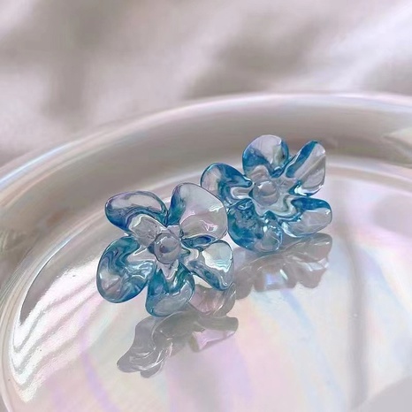 2022 New Spring Summer Elegant Translucent Blue Petal Stud Women's Earrings's discount tags