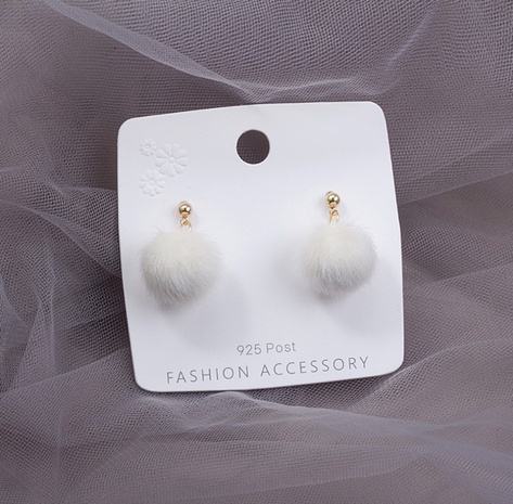 Fashion Cute Pompons Shaped Round Solid Color Earrings's discount tags