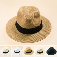 Style britannique Top Hat Hommes Panama Chapeau De Paille Femmes Pliable Soleil-Ombre Chapeau De Plage