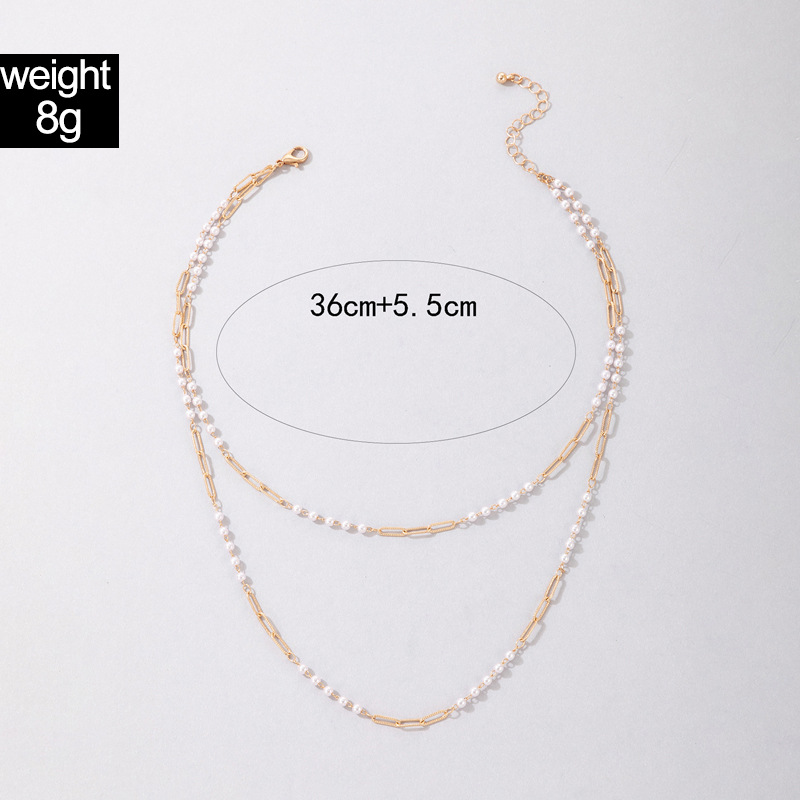 Fashion Alloy Geometric Pattern Necklace Daily Artificial Pearl Copper Ringspicture1