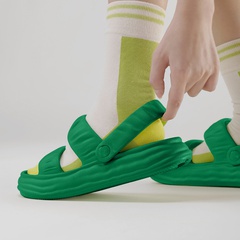 2022 neue Zwei-Weg Frauen Sandalen Feste Farbe Nicht-Slip Eva Sohle Nicht-Stinky Füße Hausschuhe
