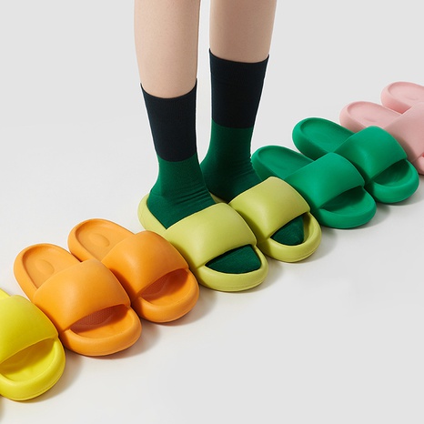Nuevo suave impermeable color sólido no-Zapatillas antideslizantes EVA's discount tags