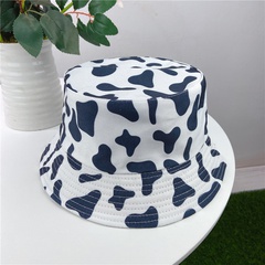 Frau Süß Mode Kuh-Muster Leinen Hut Bucket Hat