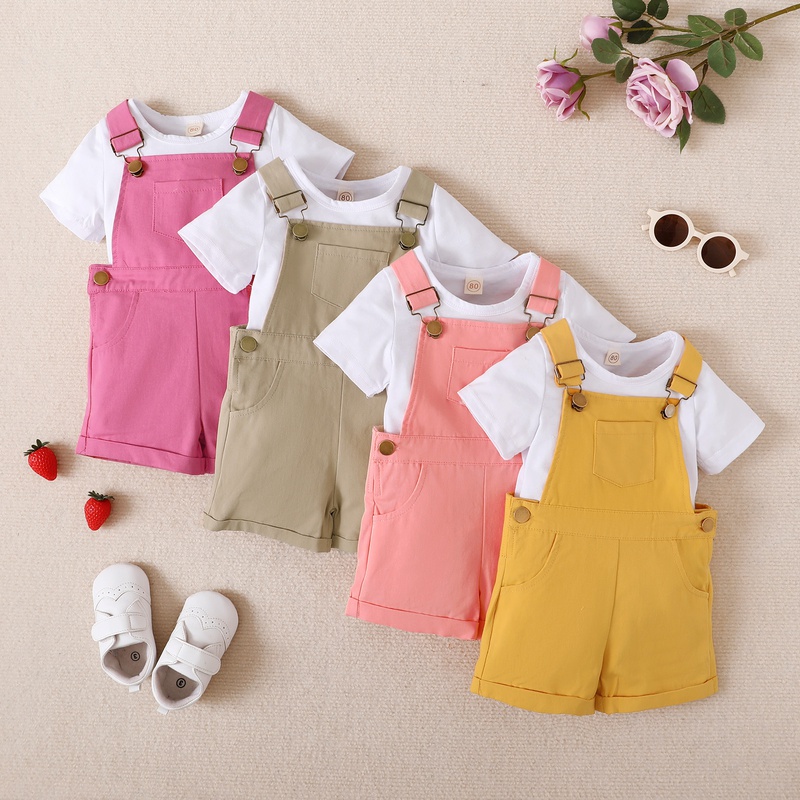 Cute Solid Color TShirt Sets Shorts Sets Baby Clothes