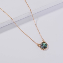 Women'S Simple Style Round Alloy Necklace Plating Abalone Shell 1 Piece