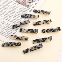 Fashion Acetate Black and White Gradient Color Camouflage Leopard Print Barrettes 10-Piece Set
