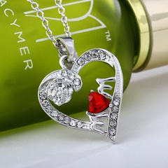 Women'S Elegant Heart shape Alloy Necklace Diamond Rhinestone 1 Piece