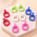 2022 New Fashion Geometric Candy Color Acrylic Rubber Effect Paint Square Twist Earringspicture18
