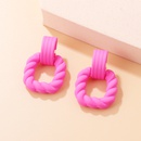2022 New Fashion Geometric Candy Color Acrylic Rubber Effect Paint Square Twist Earringspicture11