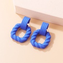2022 New Fashion Geometric Candy Color Acrylic Rubber Effect Paint Square Twist Earringspicture15
