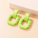 2022 New Fashion Geometric Candy Color Acrylic Rubber Effect Paint Square Twist Earringspicture14