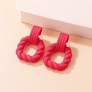 2022 New Fashion Geometric Candy Color Acrylic Rubber Effect Paint Square Twist Earringspicture12