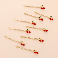 Sweet Cute Cherry Gold Hairpin Hair Accessories 10-Piece Set