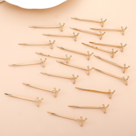 Simple Retro Fashion Gold Y Letter Hairpin 10-Piece Set's discount tags