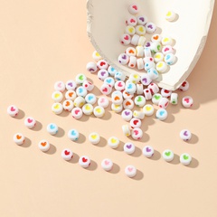 4*7mm Handmade Beaded DIY Dripping Oil Heart-Shaped Pattern Bulk Beads 100 Pcs