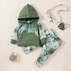 Traje de camuflaje de rayas hundidas bebé niño Sudadera con capucha conjunto de dos piezas