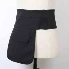 Pocket Female Suit Cloth Elastic Waist Decoration Black Belt