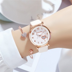 Mode minimalist ische Gürtel Damen uhr Trendy Romantisches Liebes muster Quarz Casual Handuhr Uhr Watch Großhandel