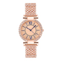 Mode Strass römische Skala blaue Nadel Damen Stahlband Uhr Trendy Gypsophila Diamant Frauen Armband Uhr