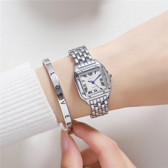 Fashion Square Roman Scale Women's Steel Watch Trendy Waterproof Thin Steel Belt Fashion Watch Wholesale Watch