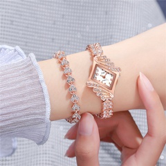 Fashion Rhinestone Women's Bracelet Watch Diamond-Shaped Surface Diamond-Embedded Fine Steel Watch Female Student Watch Watch