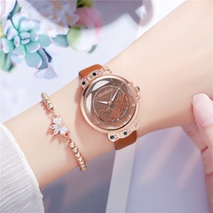 Bohemian Style Women's Belt Watch Stylish Colored Diamond Goldfish Pattern Quartz Women's Leather-Belt Watch Watch