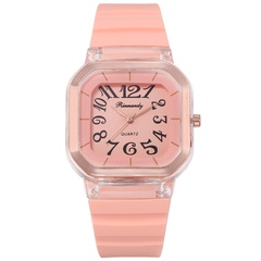 Simple Square Dial Digital Face Women Student Sports Quartz Watch Candy Color Silicone Band Men and Women Wrist Watch