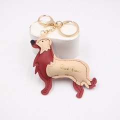Cute Puppy Bronzing Cotton Filling Three-Dimensional Bag Pendant Accessories Leather Key Chain