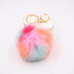 cute style Stitching Color Bag Pendant Accessories Fur Ball Keychain