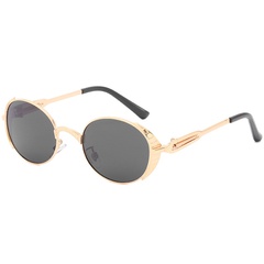 2022 New Fashion punk round full Frame Metal Spring temple Women's Sunglasses Wholesale