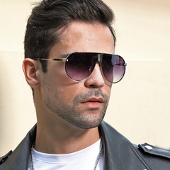 2022 New Fashion Retro full Metal Frame Men's One-Piece Sunglasses Wholesale