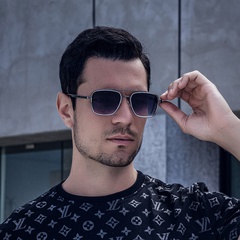 2022 New Fashion Retro Men's Double Beam Full Metal Frame UV Protection Sunglasses Shades