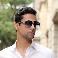 2022 neue Mode Retro Quadratisch Hälfte Rahmen Ein-Stück der Männer Sonnenbrille Großhandel