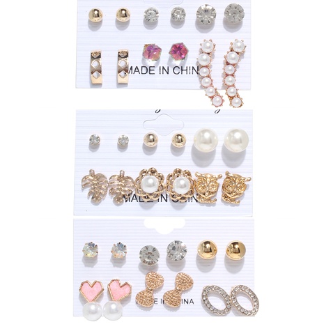 Women'S Sweet Geometric Alloy Pearl Ear Studs Plating Stud Earrings's discount tags