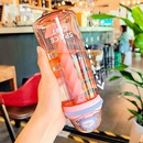 Mode niedlichen Sommer Wasser Glas Transparent Groe Kapazitt Stroh Trinken Tassepicture4