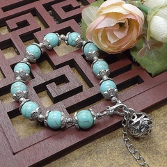Women'S Classical Retro Ethnic Style Floral ball Alloy Beads Bracelets
