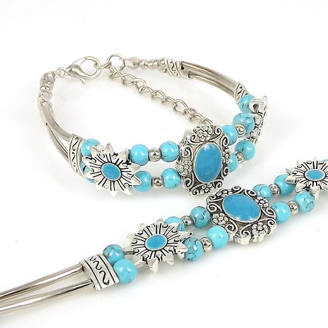 Frau Klassisch Retro Ethnischer Stil Blumen Legierung Perlen Armbänder's discount tags