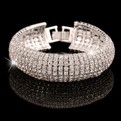 Women'S Fashion Round Alloy Rhinestone Bangle Diamond Artificial Rhinestones Bracelets & Bangles