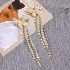 Women'S Fashion Tassel Butterfly Alloy Hair Accessories Diamond Artificial Rhinestones Hair Clip 1 Set