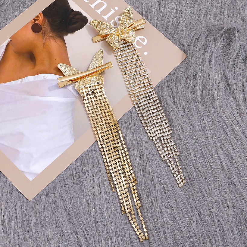 Accessoires Cheveux Barrette Cheveux | Femmes Mode Gland Papillon Alliage Accessoires Pour Cheveux Diamant Strass Artificiels PinceCheveux 1 Jeu - SO10682