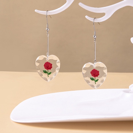 Süß Acryl Liebes typ Rosen Ohrringe Halskette Täglich Nicht eingelegt 1 Stück's discount tags