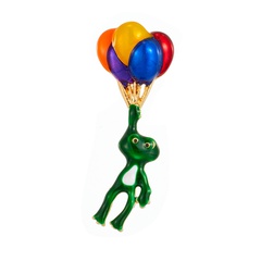 Women'S Cute Fashion Balloon Frog Alloy Brooches Stoving Varnish Plating No Inlaid Brooches