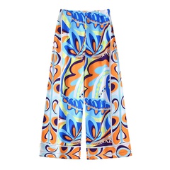 Women'S Casual Vacation Fashion Printing Woven Fabric Full Length Casual Pants